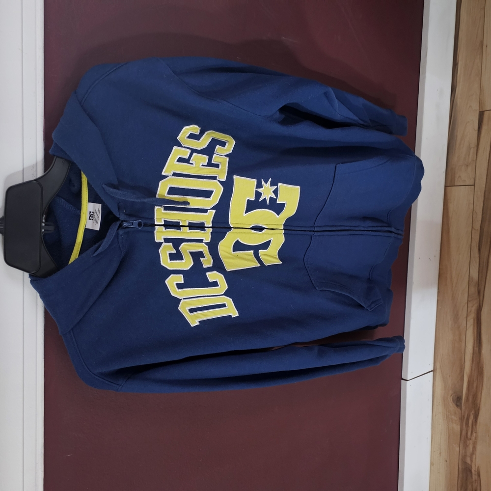 DC Shoes Blue Hoodie with Yellow Logo